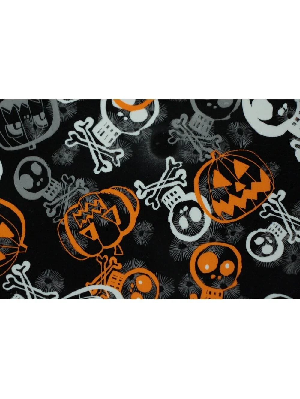 Halloween Serving Tray Plastic Skull Cross Bones Pumpkin Jackolantern